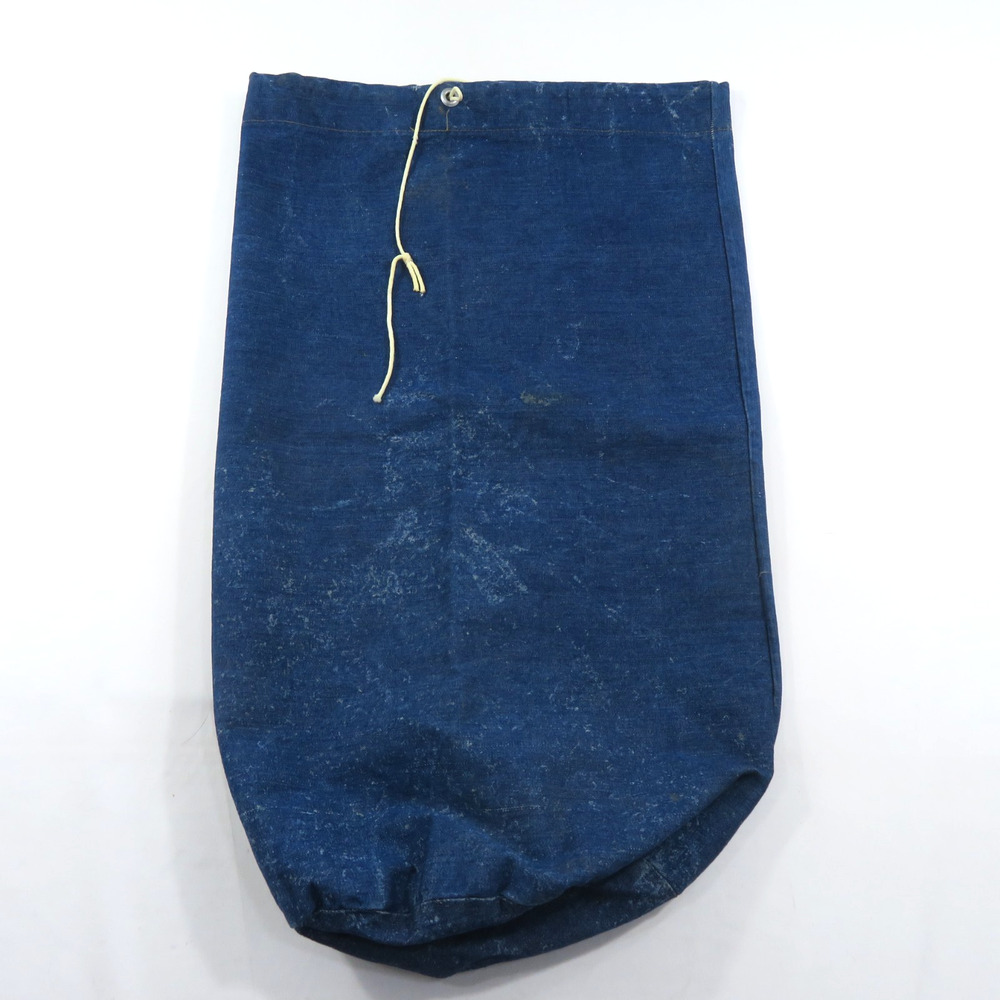 Denim Drawstring Bag Laundry 20x30 USN? Us Navy Military Vintage
